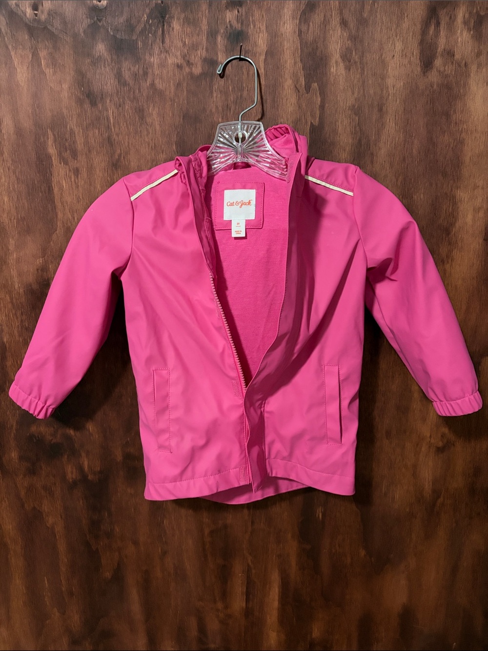 Cat & Jack Bright Pink Hooded Raincoat for Kids